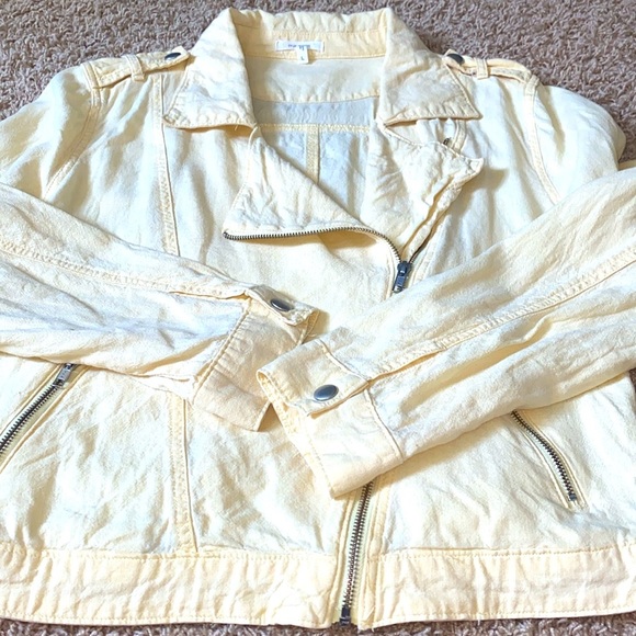 Maurices Butter Yellow Linen Blend Moto Jacket - Picture 4 of 6